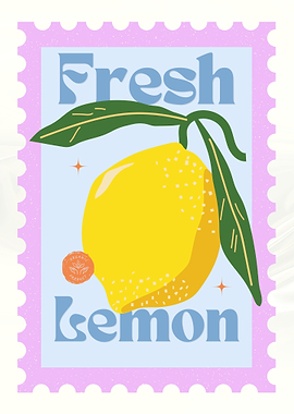 Fresh Lemon Stamp Art