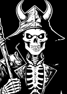 Horned Hat Skeleton Warrior