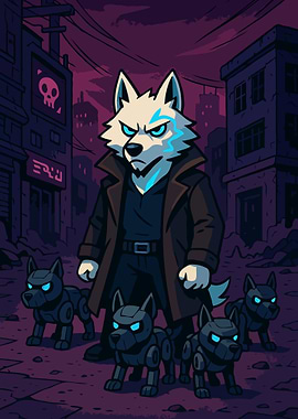 Cyber Alpha Wolf and Robotic Hounds