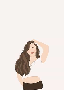 Woman with Brown Hair Illustration