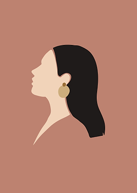 Minimalist Woman Profile with Earring