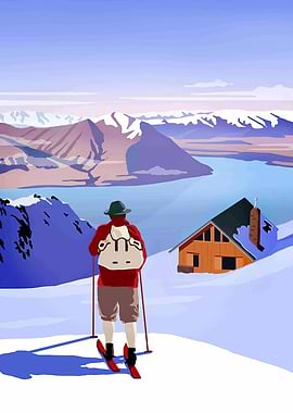 Skiing in the Mountains