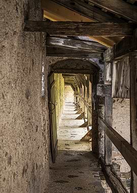 Medieval Castle Walkway of the Gruyères Castle