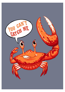Cartoon Crab with Speech Bubble