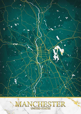 Manchester United States Map Art