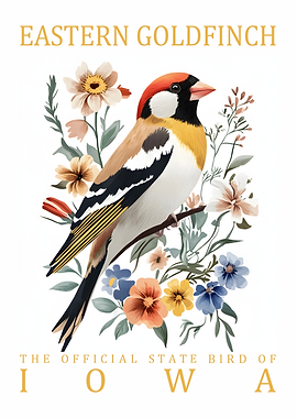 Eastern Goldfinch Iowa State Bird Art