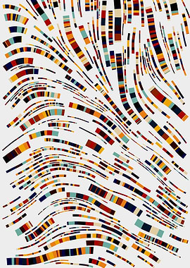 Abstract Colorful Swirls on White Background