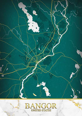 Bangor Kintsugi Map Art