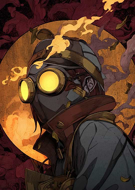 Steampunk Character with Goggles and Mask