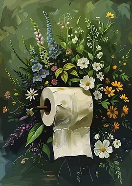 Floral Toilet Paper Still Life