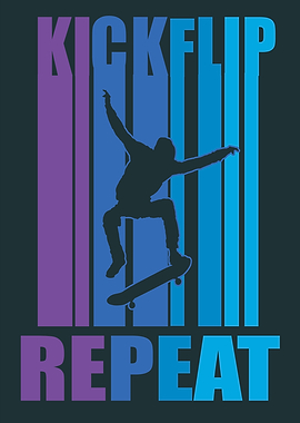 Kickflip Repeat Skateboard Graphic