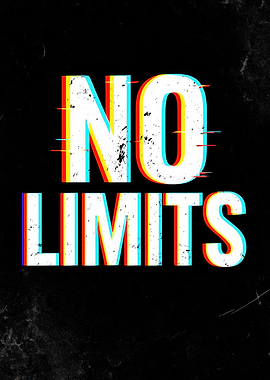 No Limits Glitch Effect Motivational Art