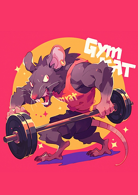Gym Rat Cartoon Illustration