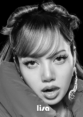 lisa blackpink monochrome portrait