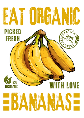 Organic Bananas Fresh Fruit Vegan Food