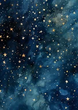 Night Sky and Golden Stars