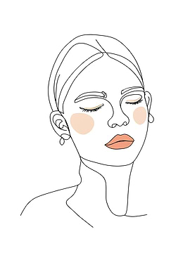 Minimalist Woman Portrait Line Art