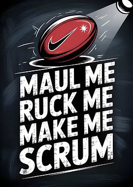 Rugby Chalkboard Art: Maul, Ruck, Scrum