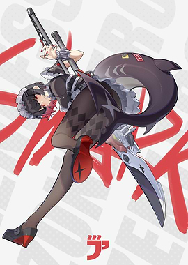 Girl with Shark and Guns