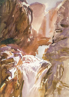Mountain Torrent Landscape Painting