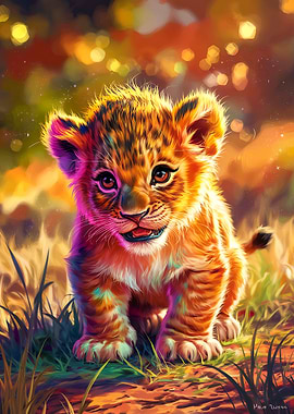 Adorable Lion Cub Portrait