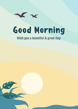 Good Morning Tropical Sunrise Illustration