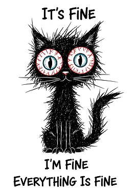 Everything Is Fine Black Cat