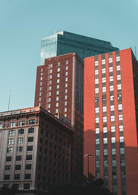 Urban Architecture: Skyscrapers Against Blue Sky