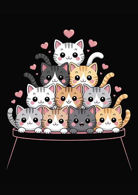 Purrfect Pile Cute Cats in Love