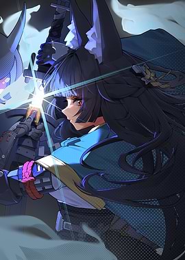 Girl with Sword and Fox Ears