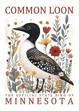 Common Loon Minnesota State Bird Art