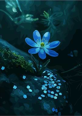 Blue Blossom in the Shadows