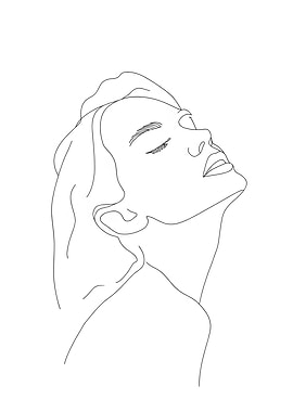 Minimalist Woman Line Art Portrait