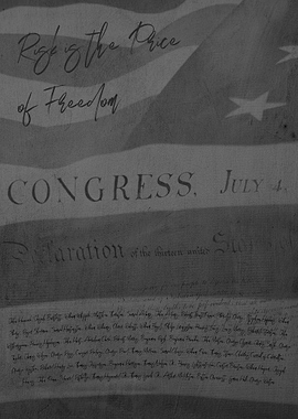 Declaration of Independence with Flag Overlay