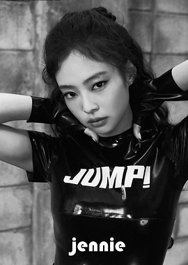 jennie blackpink jump! black and white