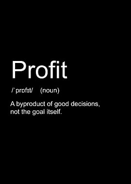 Profit Definition on Black Background