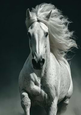 Majestic White Horse Portrait