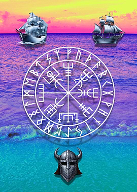Viking Ships, Helm, and Vegvisir