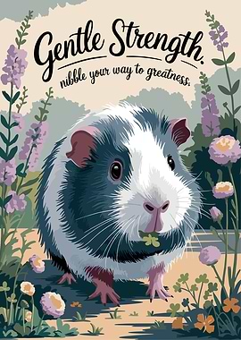 Gentle Strength Guinea Pig Art