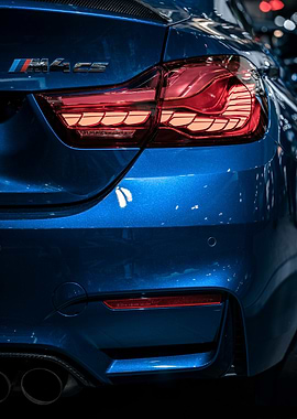 Blue BMW M4 CS Tail Light