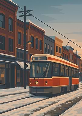 Toronto Streetcar in Winter