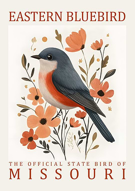 Eastern Bluebird Missouri State Bird Art