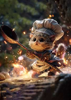 Chef Cat with Ladle