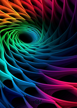 Rainbow Swirl Abstract Fractal Art