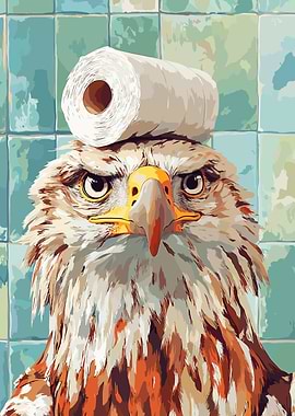 Eagle with Toilet Paper Hat