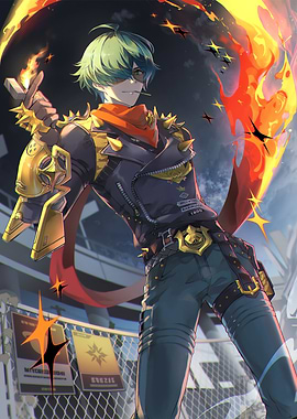 Character with Fire and Spikes