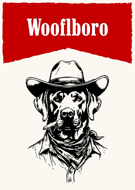 Wooflboro: Cowboy Dog with Cigar