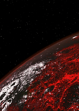 Red Planet in Starry Space