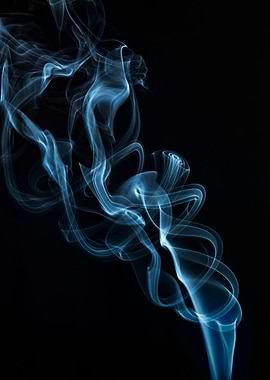Blue Smoke on Black Background