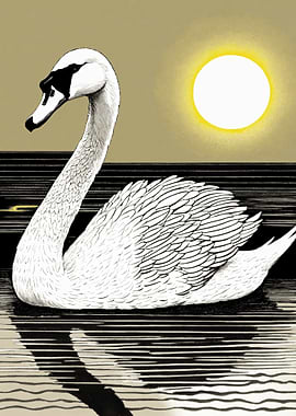 Elegant Swan in Water